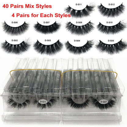 3D Mink Lashes 10-100 Pairs Real Mink Wholesale Makeup Eyelashes Vendor False Eyelash Extension Supplies Natural Full Fake Lash