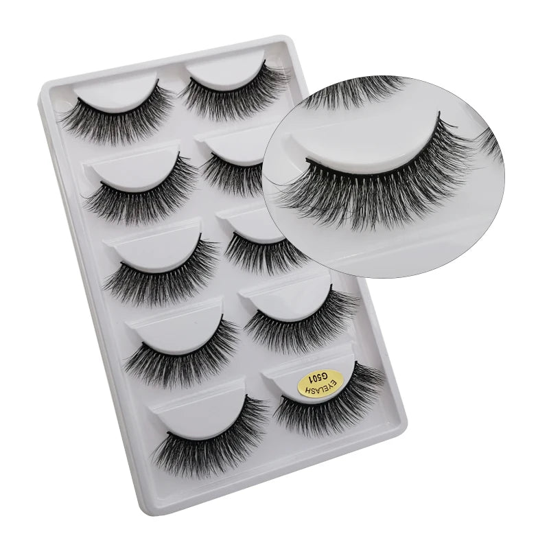 5 Pairs 3d mink eyelashes eyelash extension natural false eyelashes volume dramatic 3d lashes maquillaje mink cilios makeup tool