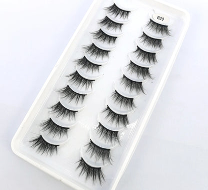 New 10 Pairs Crisscross Half Eye Lashes Natural False eyelashes Handmade 3D Mink Lashes Makeup Tools Reusable Eyelash Extension