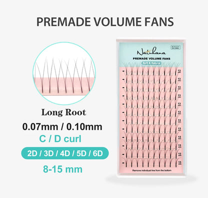 NATUHANA 3D 4D 5D 6D False Lashes Premade Russian Volume Fans Individual Faux Mink Pre made Volume Fans Eyelash Extensions