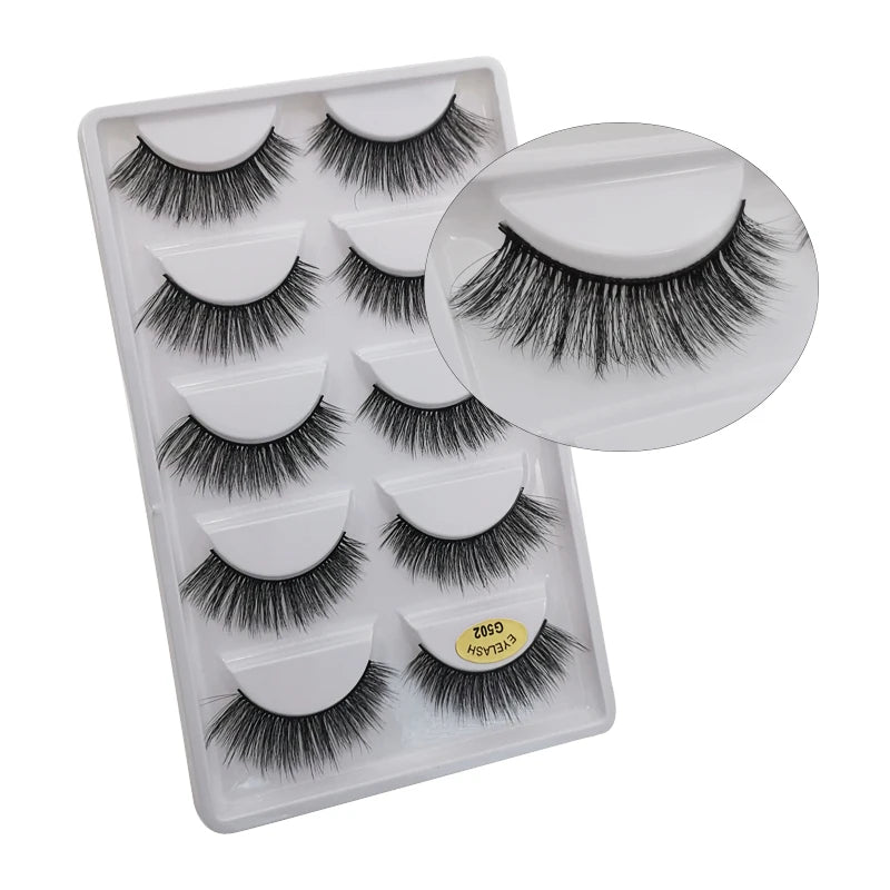 5 Pairs 3d mink eyelashes eyelash extension natural false eyelashes volume dramatic 3d lashes maquillaje mink cilios makeup tool
