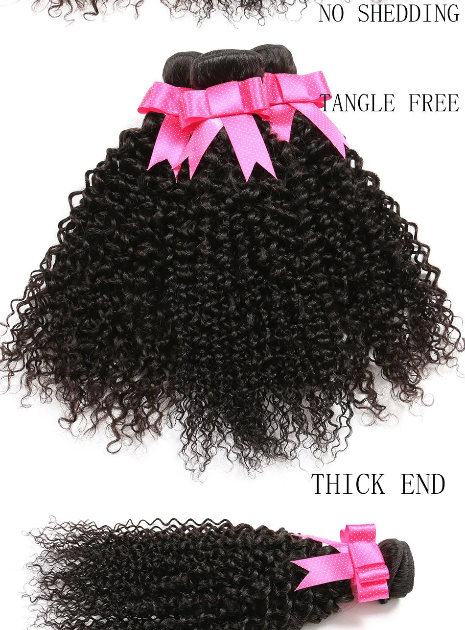 DreamDiana Mongolian Kinky Curly Hair Bundles Ombre Curly Hair 3/4 Bundles T1B/30 Remy Afro Kinky Curly Bundles 100% Human Hair