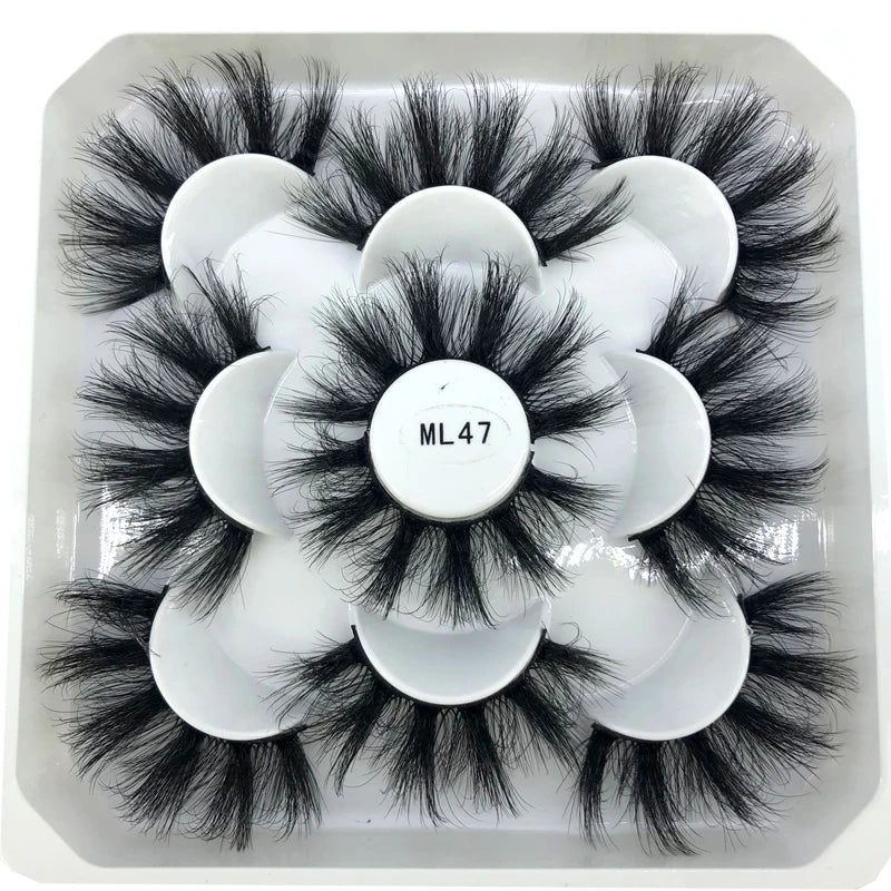 5 Pairs 3d Mink Dramatic Volume Lashes Bulk Faux Thick Long Wispy Natural Mink Lashes Pack Short Wholesales Natural False lashes