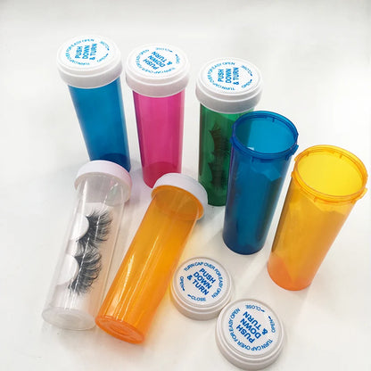 Empty Mink Eyelash Package Box Pill Bottle Lash Boxes Packaging Bulk Lashes Case with White Tray