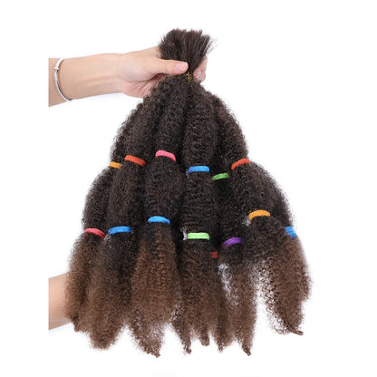 Braids Hair Afro Kinky Bulk Afro Curly Synthetic Hair Short 12" Crochet Braiding Hair Extensions For American African Women