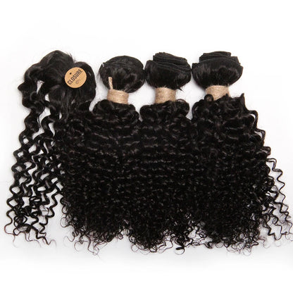 Brazilian Straight Bundles With Closure Machine Made Closure 100% Remy Human Hair 3 Bundles With Closure Natural Color