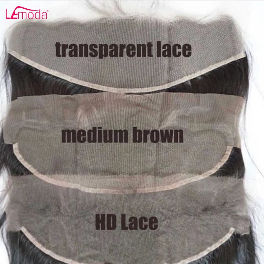 Lemoda HD Transparent Lace Frontal Closure Straight 13x4 13x6 Lace Frontal Only 5x5 6x6 HD Closure Human Hair PrePlucked 14-24in