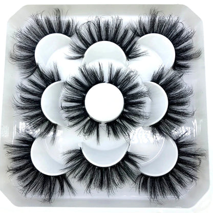 5 Pairs 3d Mink Dramatic Volume Lashes Bulk Faux Thick Long Wispy Natural Mink Lashes Pack Short Wholesales Natural False lashes