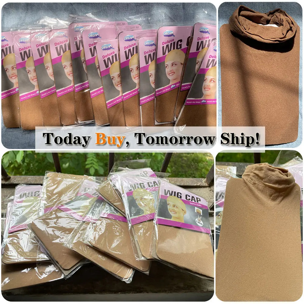 24Pieces (12 Packs) Wig Cap Fashion Stretchable Hair Nets 2Pcs/Pack Stocking Hair Cap Free Size Nylon Mesh Wig Net