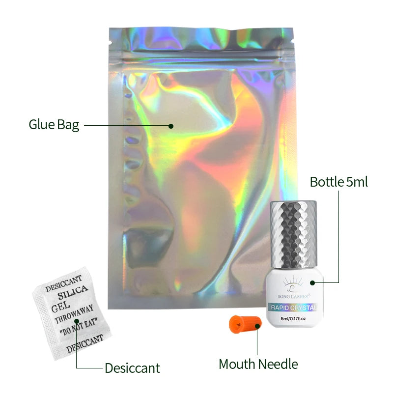 SONG LASHES Euelashes Glue 0.5 -1 Sec Drying For Eyelash Extensions  5ml transparent Clear Glue  False lash glue tools