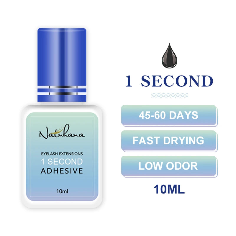 NATUHANA Black/Clear Eyelash Extension Glue 2-3s Fast Dry Sensitive Eye Individual Strong False Lashes Glue Adhesive MakeupTools