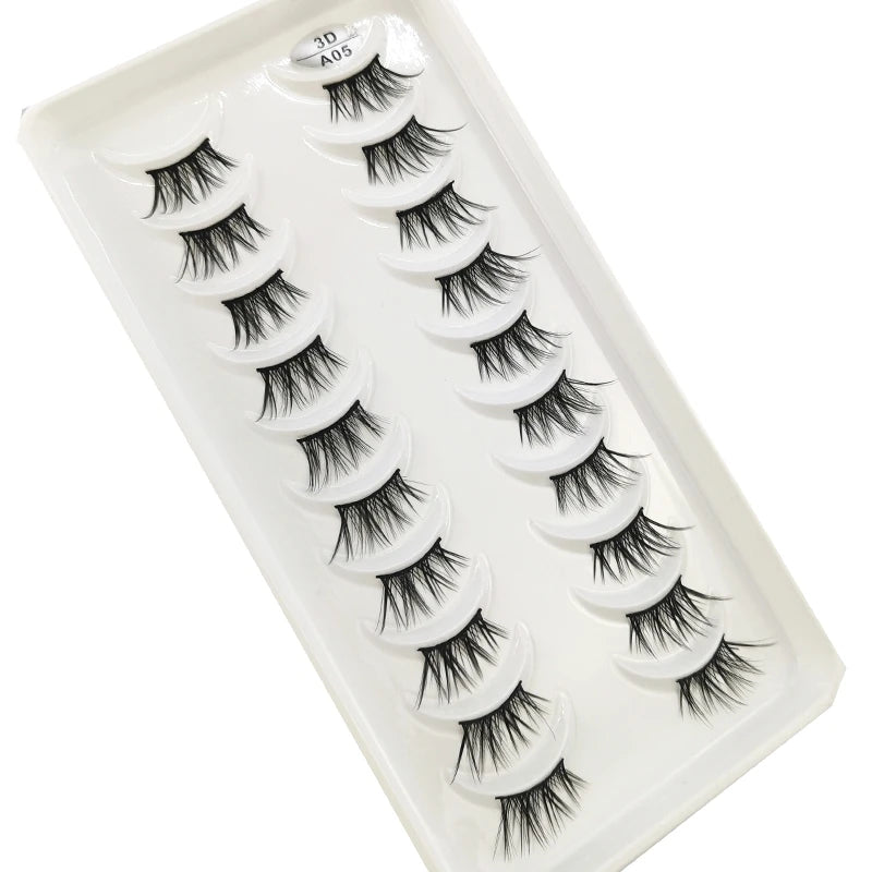 10 Pairs Crisscross Half Eye Lashes Natural False Eyelashes Handmade Faux 3D Mink Lashes Makeup Tools Eyelash Extension