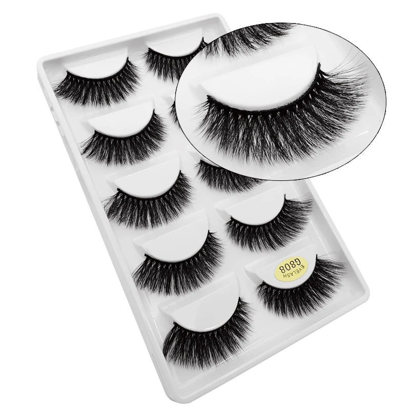 5 Pairs 3d mink eyelashes eyelash extension natural false eyelashes volume dramatic 3d lashes maquillaje mink cilios makeup tool
