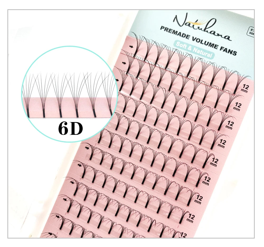 NATUHANA 3D 4D 5D 6D False Lashes Premade Russian Volume Fans Individual Faux Mink Pre made Volume Fans Eyelash Extensions
