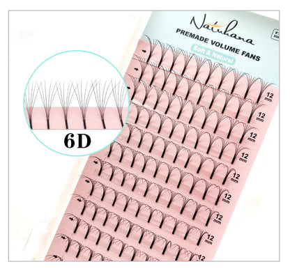 NATUHANA 3D 4D 5D 6D False Lashes Premade Russian Volume Fans Individual Faux Mink Pre made Volume Fans Eyelash Extensions