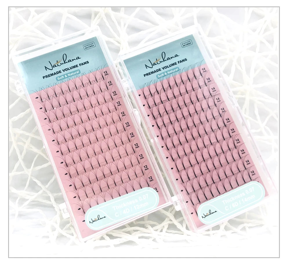 NATUHANA 3D 4D 5D 6D False Lashes Premade Russian Volume Fans Individual Faux Mink Pre made Volume Fans Eyelash Extensions