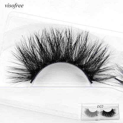 Visofree Mink Eyelashes 3D Mink Lashes Thick Crisscross Winged Eyelashes Cruelty Free Mink 1 Pair/box False Lashes D22