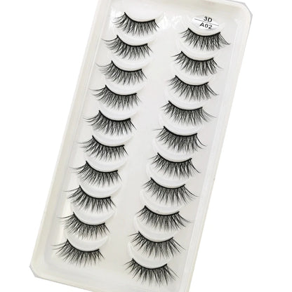 New 10 Pairs Crisscross Half Eye Lashes Natural False eyelashes Handmade 3D Mink Lashes Makeup Tools Reusable Eyelash Extension