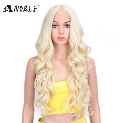 Noble Cosplay Lace Front Wig 30 Inch Lace  Long Wavy 360 0mbre Blonde Wig Red African American Synthetic Wigs For Black Women