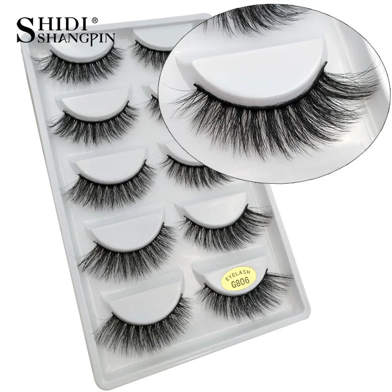 5 Pairs 3d mink eyelashes eyelash extension natural false eyelashes volume dramatic 3d lashes maquillaje mink cilios makeup tool