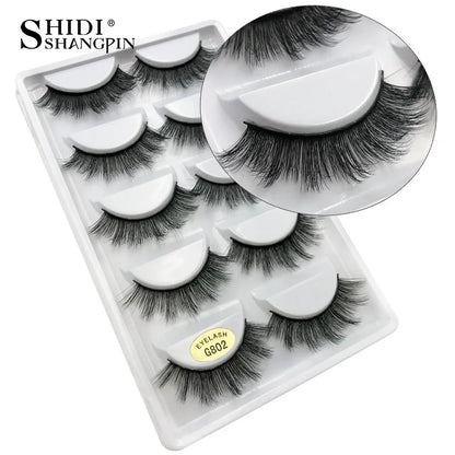 5 Pairs 3d mink eyelashes eyelash extension natural false eyelashes volume dramatic 3d lashes maquillaje mink cilios makeup tool