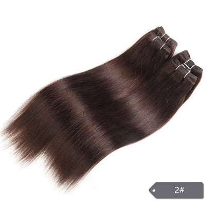 Sleek Brazilian Yaki Straight Hair 4 Bundles Deal 190G 1 Pack Human Hair Weave Bundles Non Remy Red/Burg/1B/2/4 Hair Extension