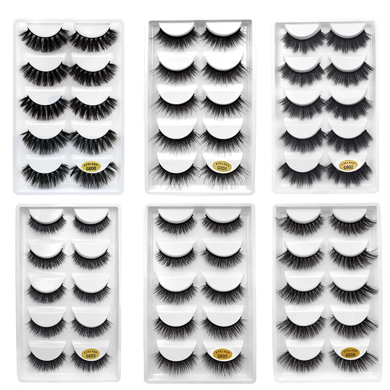 5 Pairs 3d mink eyelashes eyelash extension natural false eyelashes volume dramatic 3d lashes maquillaje mink cilios makeup tool