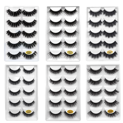 5 Pairs 3d mink eyelashes eyelash extension natural false eyelashes volume dramatic 3d lashes maquillaje mink cilios makeup tool