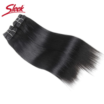 Sleek Brazilian Yaki Straight Hair 4 Bundles Deal 190G 1 Pack Human Hair Weave Bundles Non Remy Red/Burg/1B/2/4 Hair Extension