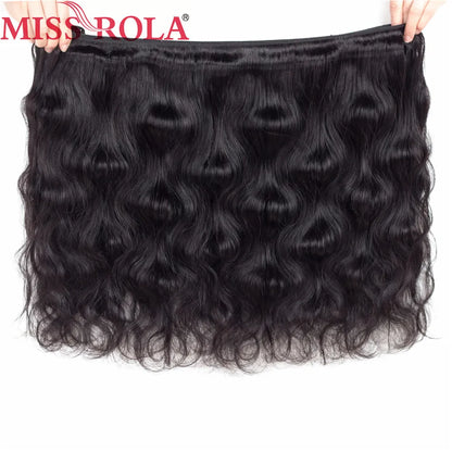 Miss Rola Peruvian Hair Body Wave 3 Bundles Natural Color 8-30 Inchs 100% Human Hair Extension Remy Hair Weaving Double Wefts