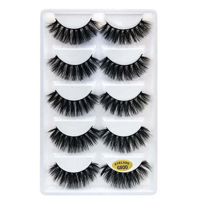 5 Pairs 3d mink eyelashes eyelash extension natural false eyelashes volume dramatic 3d lashes maquillaje mink cilios makeup tool