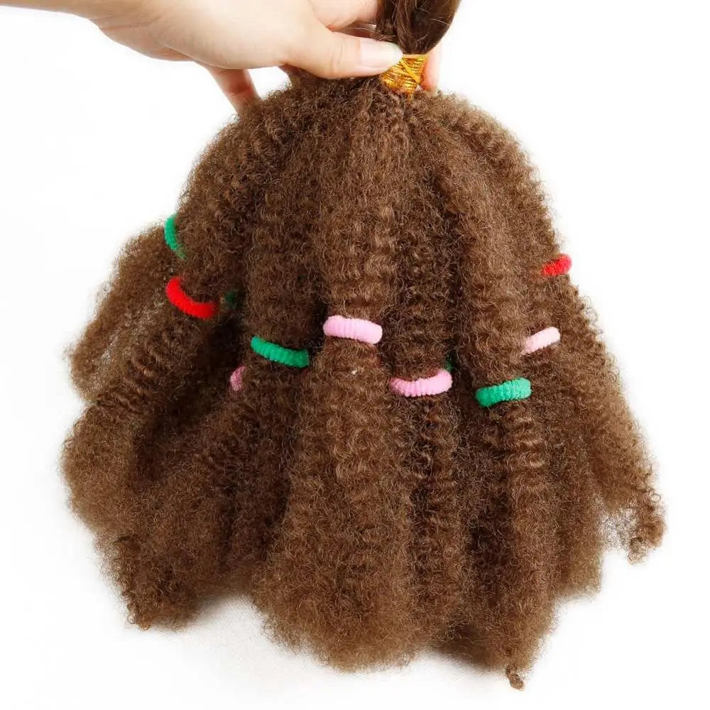 Braids Hair Afro Kinky Bulk Afro Curly Synthetic Hair Short 12" Crochet Braiding Hair Extensions For American African Women