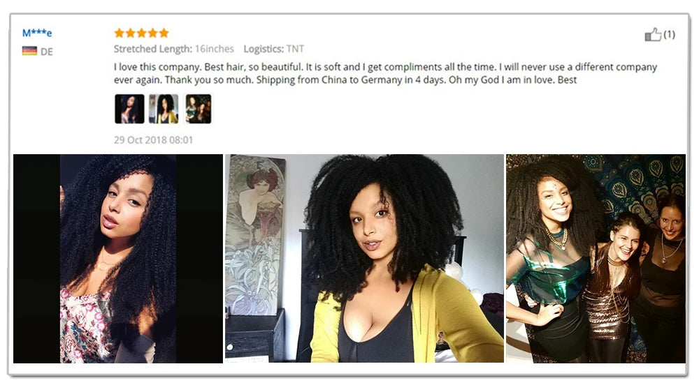 Mongolian Afro Kinky Curly Hair Weave With Closure Natural Black 4B 4C Virgin Human Hair Bundles Extension 3 Dolago Products