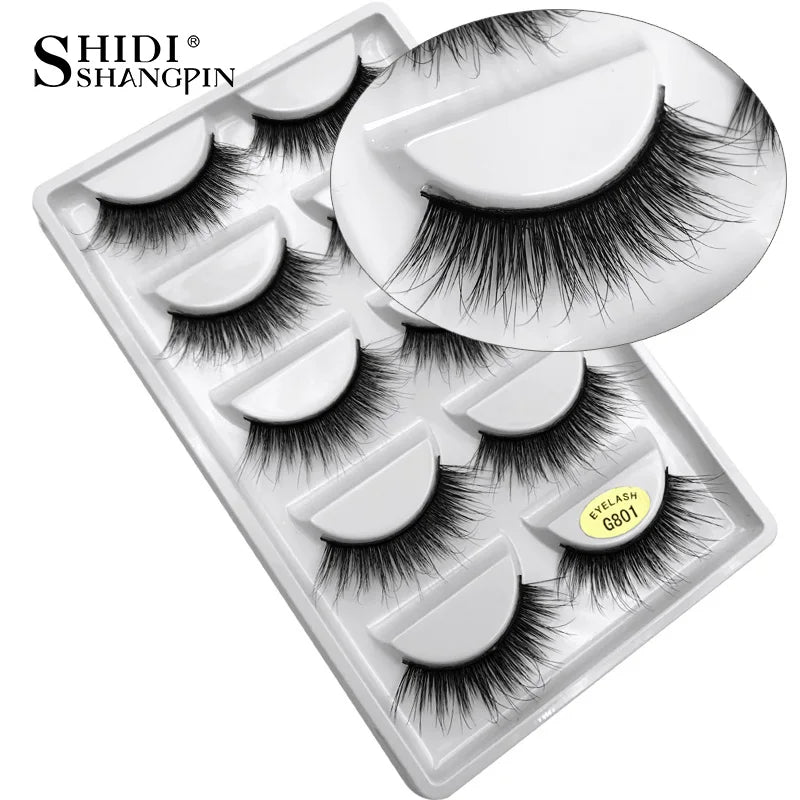 5 Pairs 3d mink eyelashes eyelash extension natural false eyelashes volume dramatic 3d lashes maquillaje mink cilios makeup tool