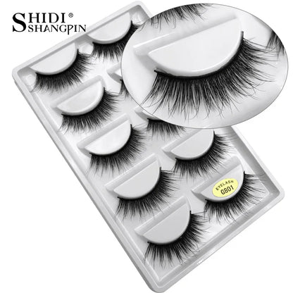 5 Pairs 3d mink eyelashes eyelash extension natural false eyelashes volume dramatic 3d lashes maquillaje mink cilios makeup tool