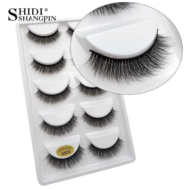 5 Pairs 3d mink eyelashes eyelash extension natural false eyelashes volume dramatic 3d lashes maquillaje mink cilios makeup tool