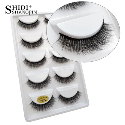 5 Pairs 3d mink eyelashes eyelash extension natural false eyelashes volume dramatic 3d lashes maquillaje mink cilios makeup tool