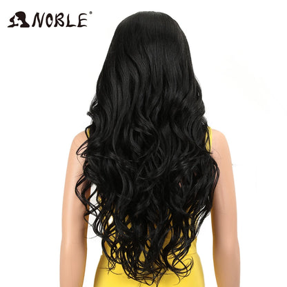 Noble Cosplay Lace Front Wig 30 Inch Lace  Long Wavy 360 0mbre Blonde Wig Red African American Synthetic Wigs For Black Women