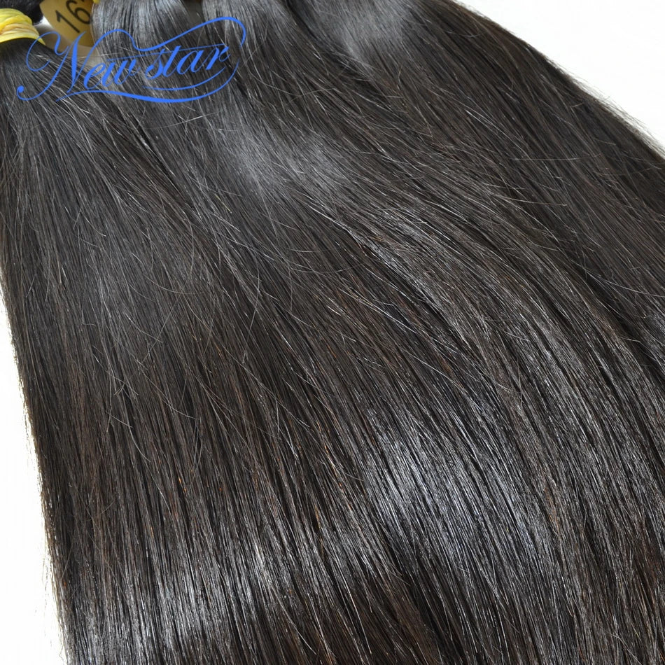New Star Straight Virgin Hair 4Pcs Weft Brazilian 11A Human Hair Bundles Raw Hair Unprocessed Thick Hair Weaving Extension