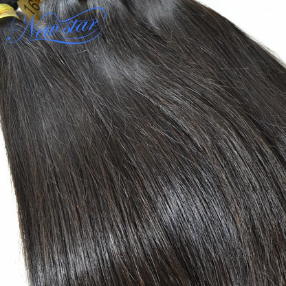 New Star Straight Virgin Hair 4Pcs Weft Brazilian 11A Human Hair Bundles Raw Hair Unprocessed Thick Hair Weaving Extension