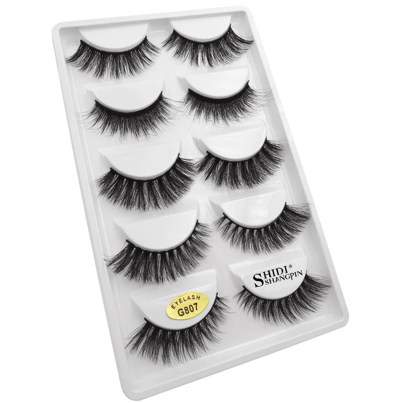 5 Pairs 3d mink eyelashes eyelash extension natural false eyelashes volume dramatic 3d lashes maquillaje mink cilios makeup tool