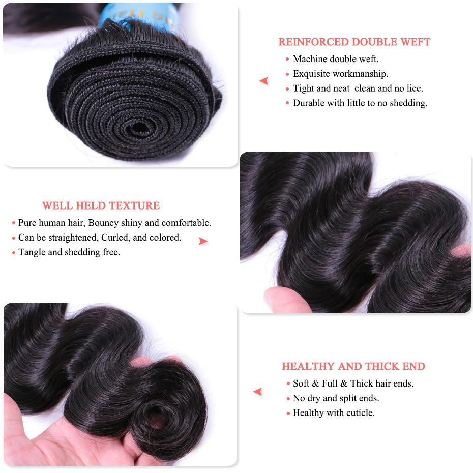 Cambodian Body Wave Raw Hair Bundle With HD Invisible Undetectable Lace Closure 100% Human Hair Bundles with Frontal Queen Hair