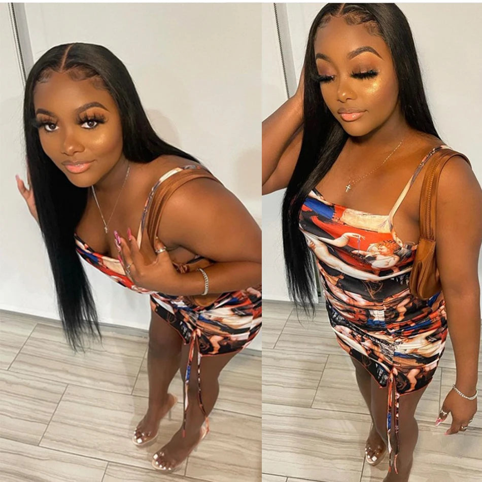 Tuneful 13x6 Lace Frontal Human Hair Wigs Straight 30 Inch Pre Plucked HD Lace Front Human Hair Wigs Glueless Wigs Ready To Wear