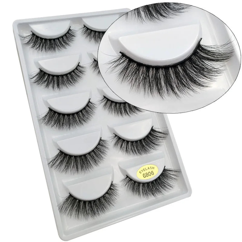 5 Pairs 3d mink eyelashes eyelash extension natural false eyelashes volume dramatic 3d lashes maquillaje mink cilios makeup tool