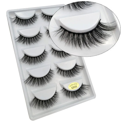 5 Pairs 3d mink eyelashes eyelash extension natural false eyelashes volume dramatic 3d lashes maquillaje mink cilios makeup tool