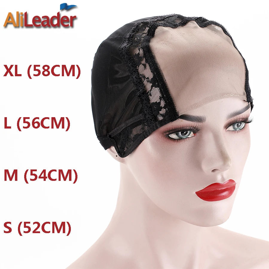 Alileader Adjustable Wig Caps For DIY Wig S/L/XL Base Cap Black Weaving Wig Tools Cap Lace Wig Caps Weave Cap For Making a Wig