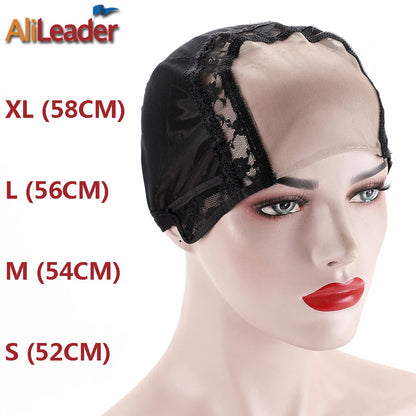 Alileader Adjustable Wig Caps For DIY Wig S/L/XL Base Cap Black Weaving Wig Tools Cap Lace Wig Caps Weave Cap For Making a Wig