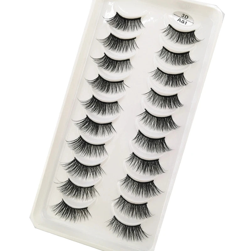 New 10 Pairs Crisscross Half Eye Lashes Natural False eyelashes Handmade 3D Mink Lashes Makeup Tools Reusable Eyelash Extension
