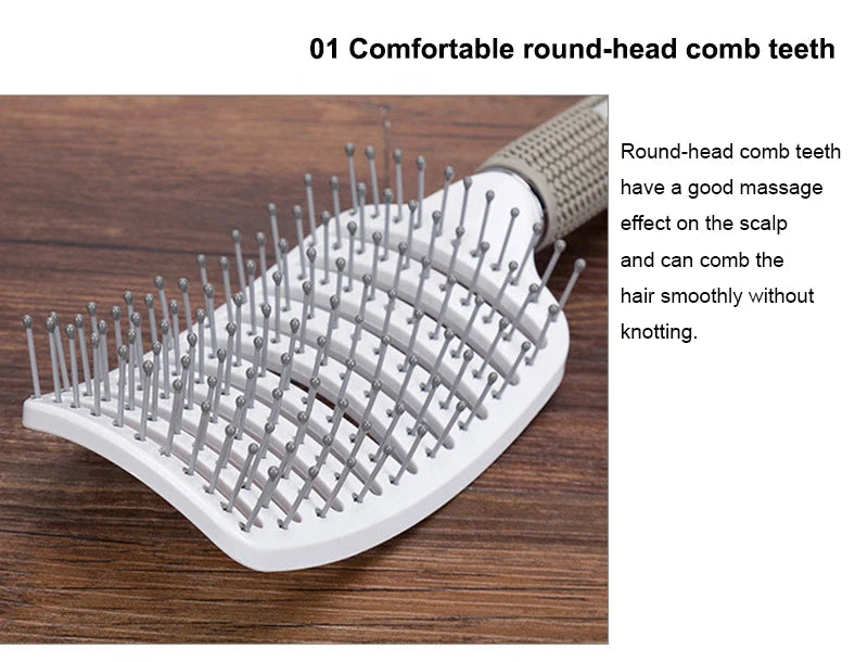 Hair Scalp Massage Comb Nylon Hairbrush Anti-Static Wet Curly Detangle Hair Brush Girls Salon Hairdressing Styling Brush Tool
