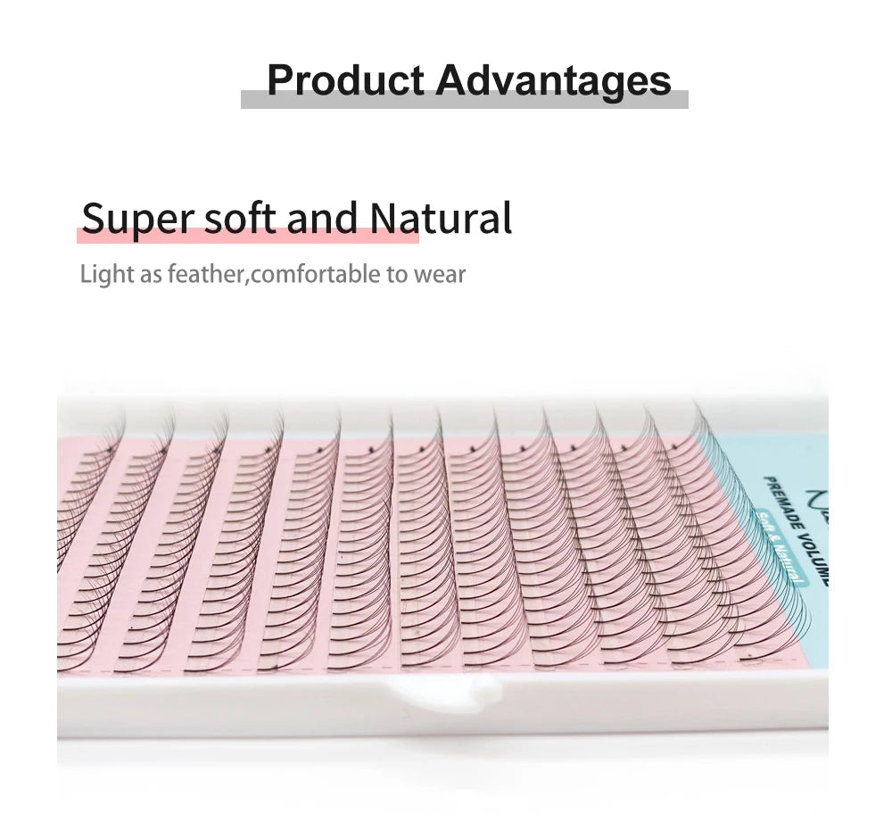NATUHANA 3D 4D 5D 6D False Lashes Premade Russian Volume Fans Individual Faux Mink Pre made Volume Fans Eyelash Extensions